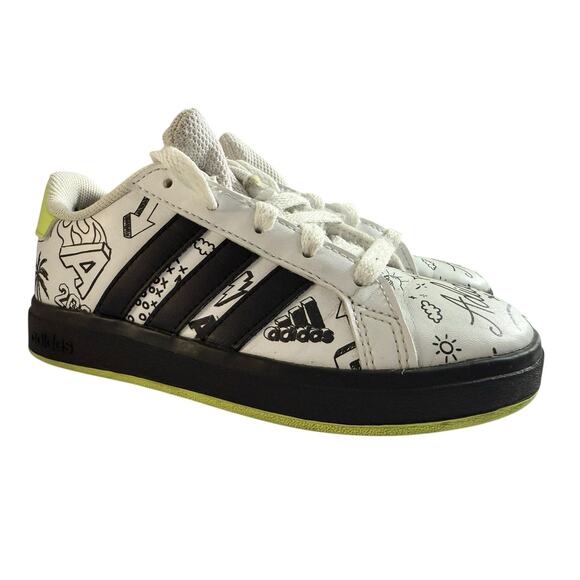 ADIDAS GRAND COURT 2.0 KIDS TENNIS SHOES WITH DRAWINGS IG4853 Size 11 - Picture 2 of 9